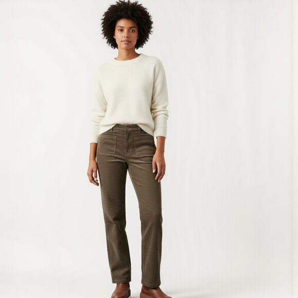 Backyard Roses Denim - Backyard Roses Corduroy Pants Womens High Waisted Straight Leg Jeans XS S New